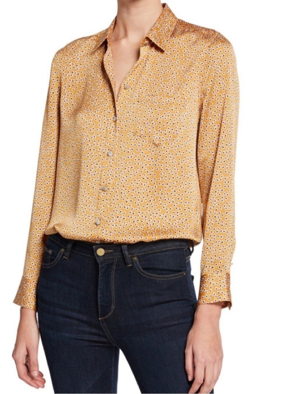Equipment Leema Buttondown in Ocre Multi Floral